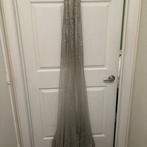 Sparkling Silver Evening Gown